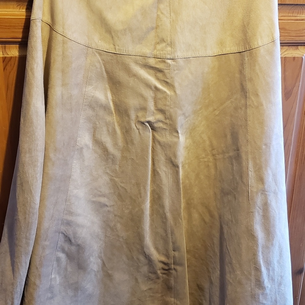 Genuine suede/ leather full length skirt